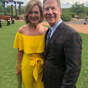 Trina Turk Off the shoulder Yellow Jumpsuit